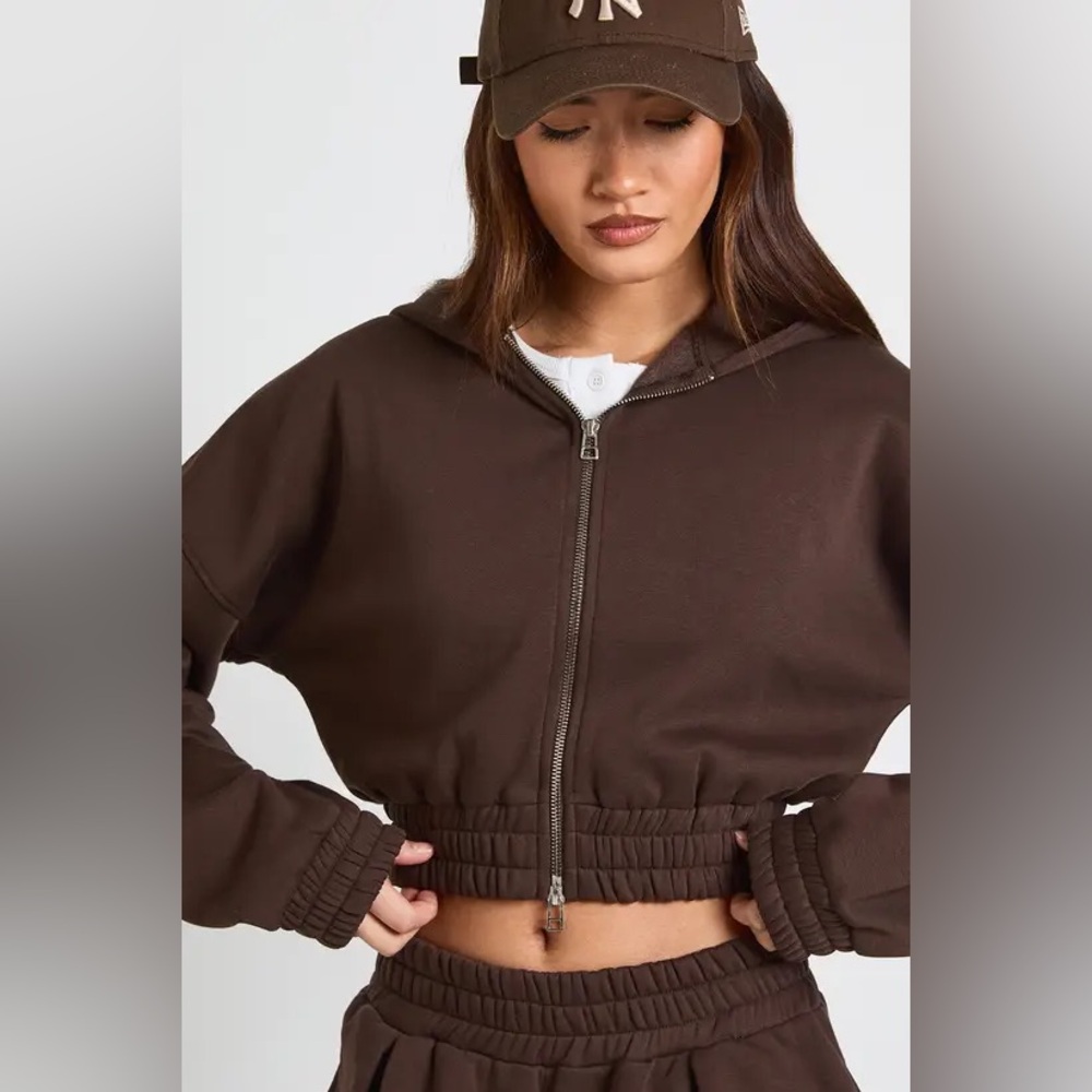 Abercrombie & Fitch Brown Essential Mini Sunday Hooded Full Zip Hoodie XXS NWT